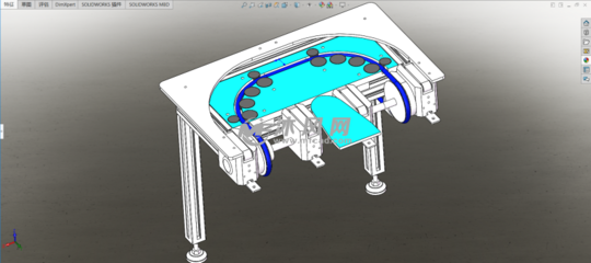 線體圓帶轉彎機構設計模型詳解